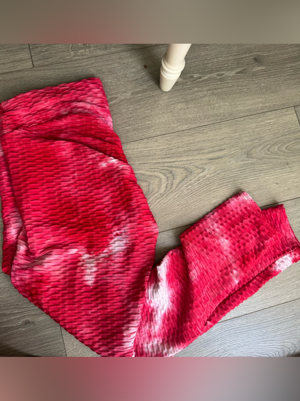 Hot pink Tie-Dye Textured Leggings